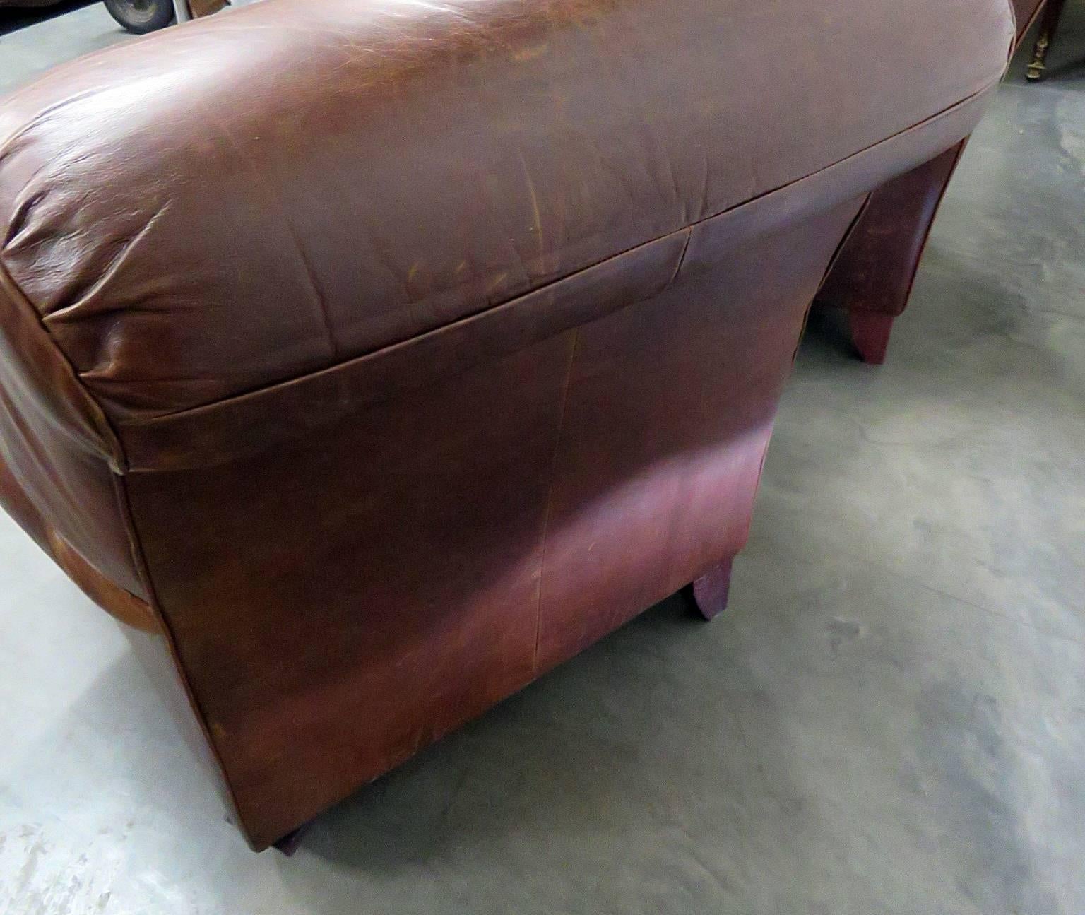 Pair of Italian Leather Club Chairs 2