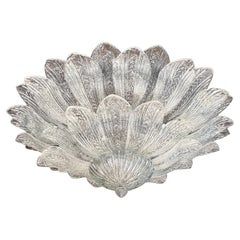 Pair of Italian Leaves Murano Glass Ceiling Light or Flush Mount