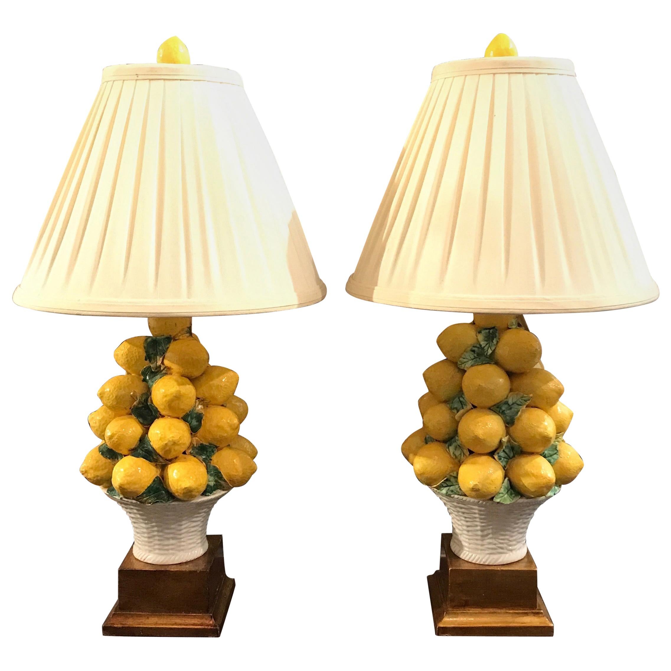 Pair of Italian Lemon Topiary Lamps