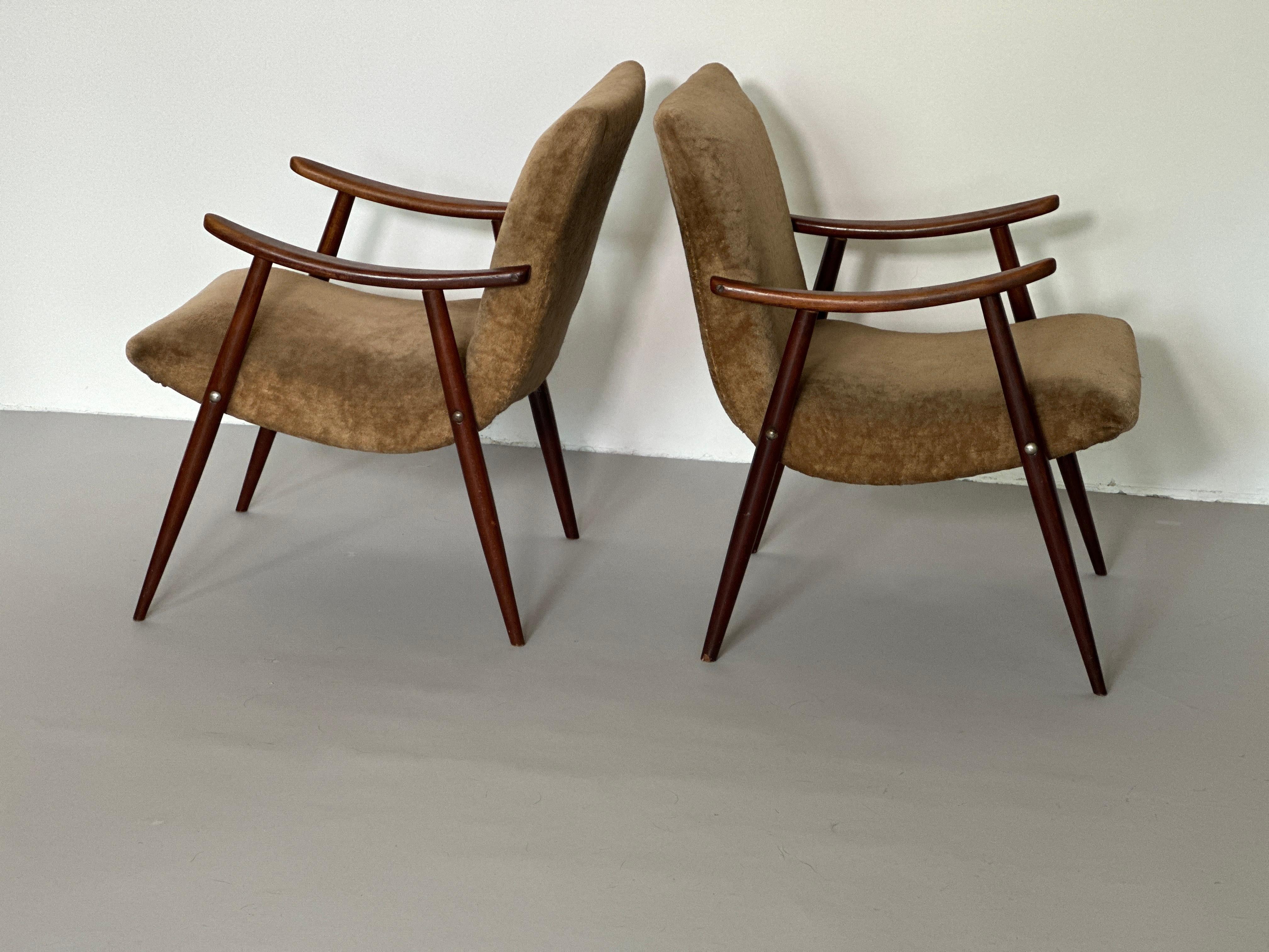 Set of two italian longue chairs 1950s.