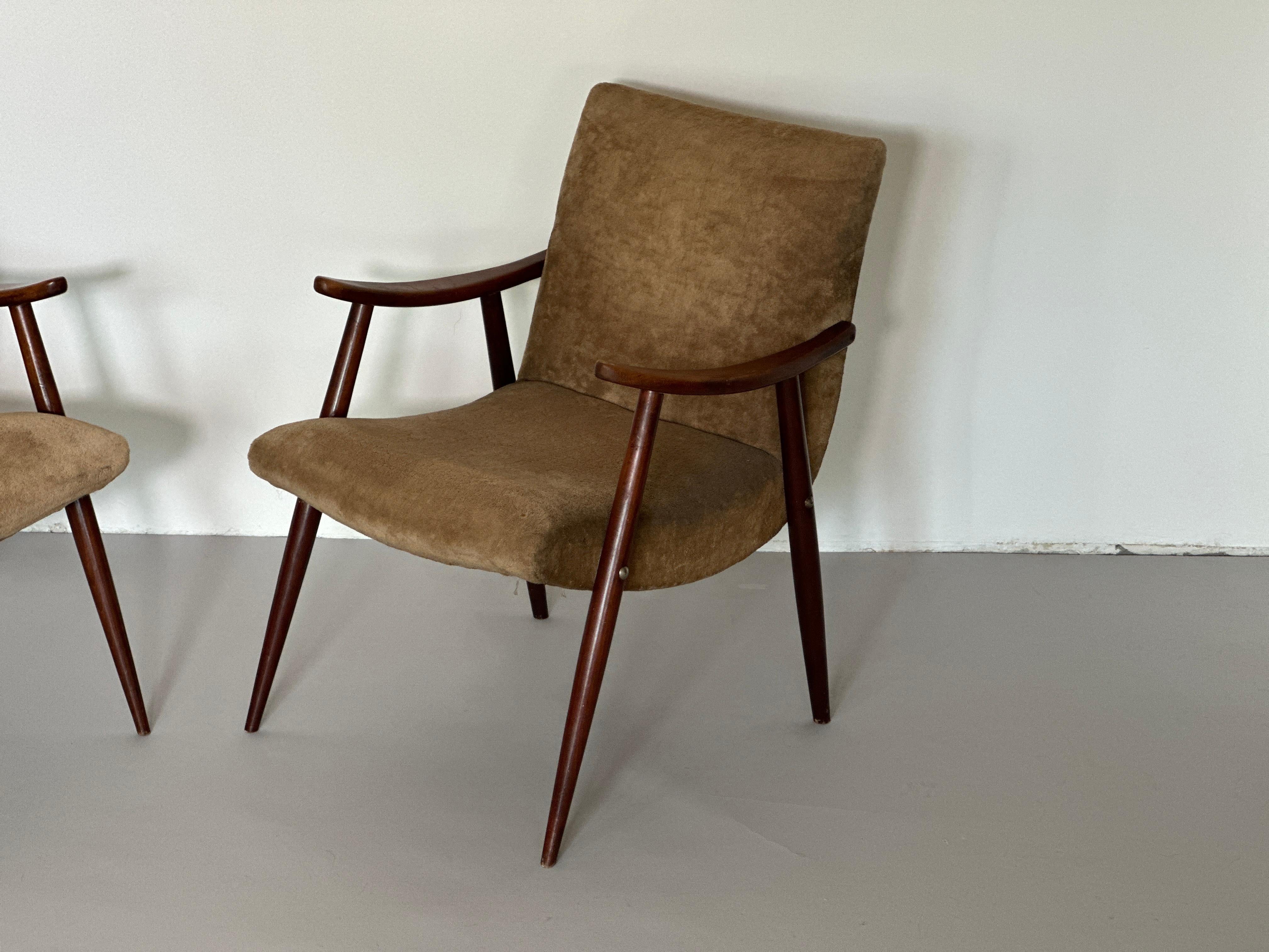 Mid-Century Modern Paire de chaises longues italiennes des années 1950 en vente
