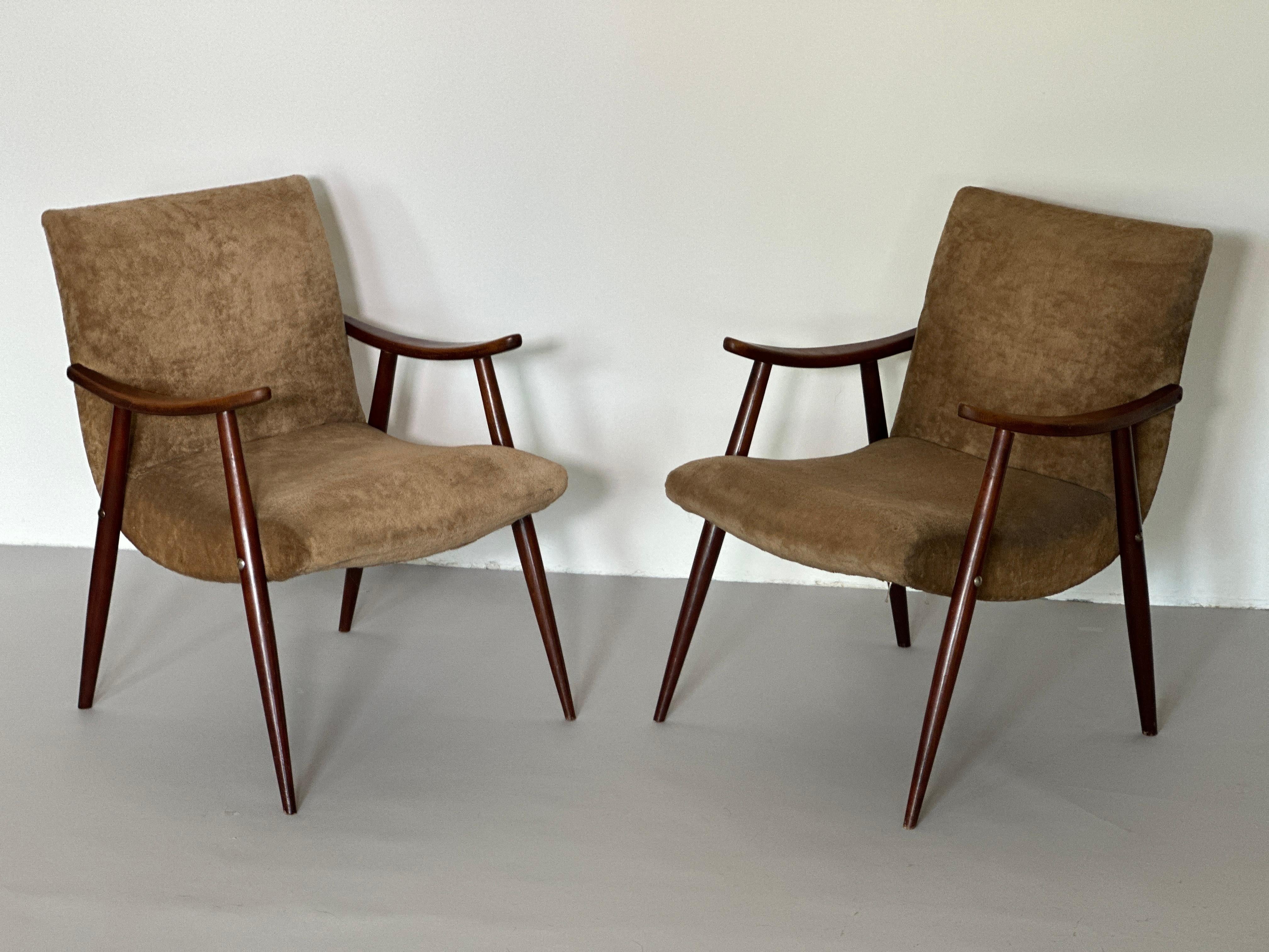 Milieu du XXe siècle Paire de chaises longues italiennes des années 1950 en vente
