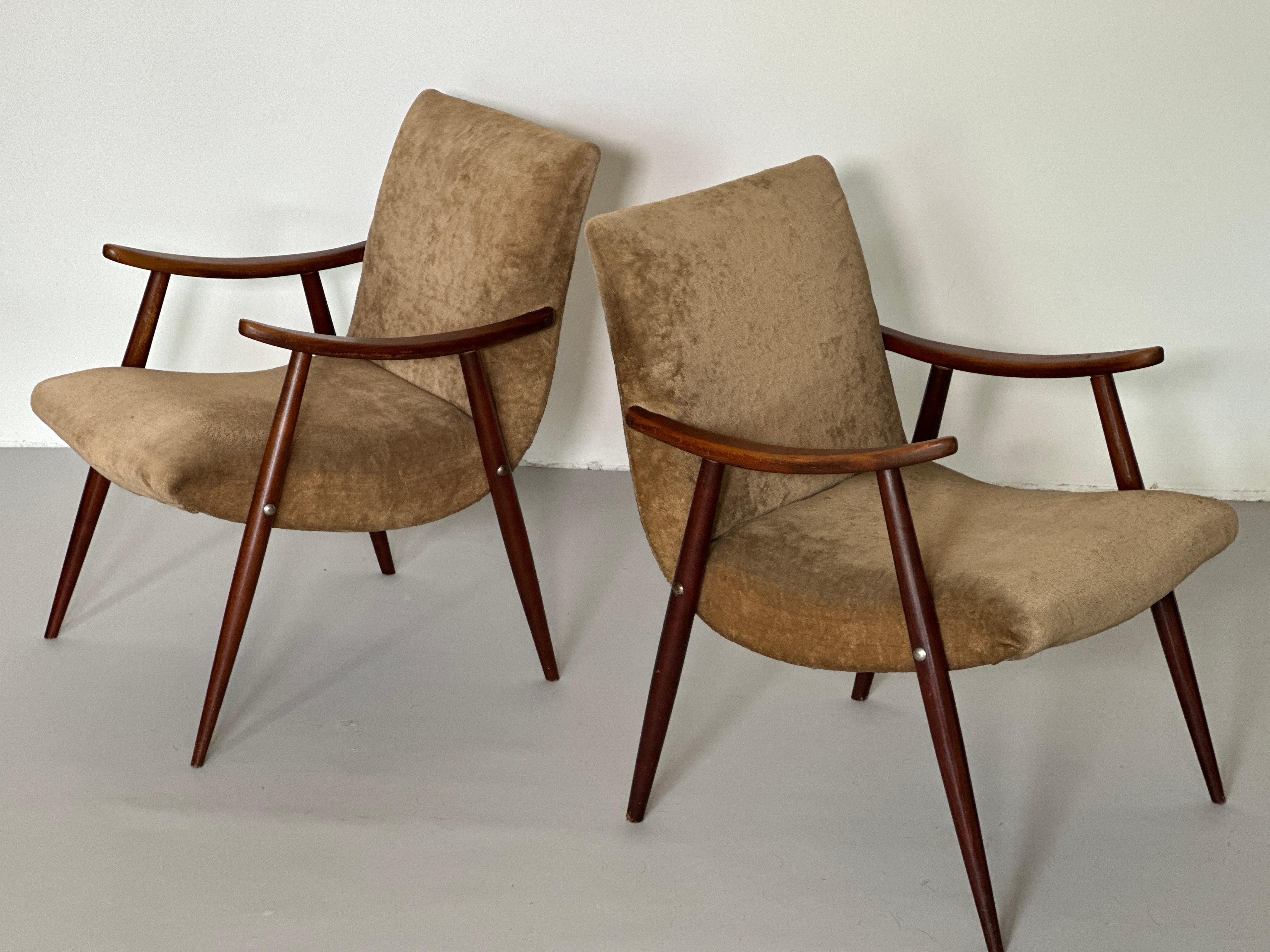 Paire de chaises longues italiennes des années 1950 en vente 1