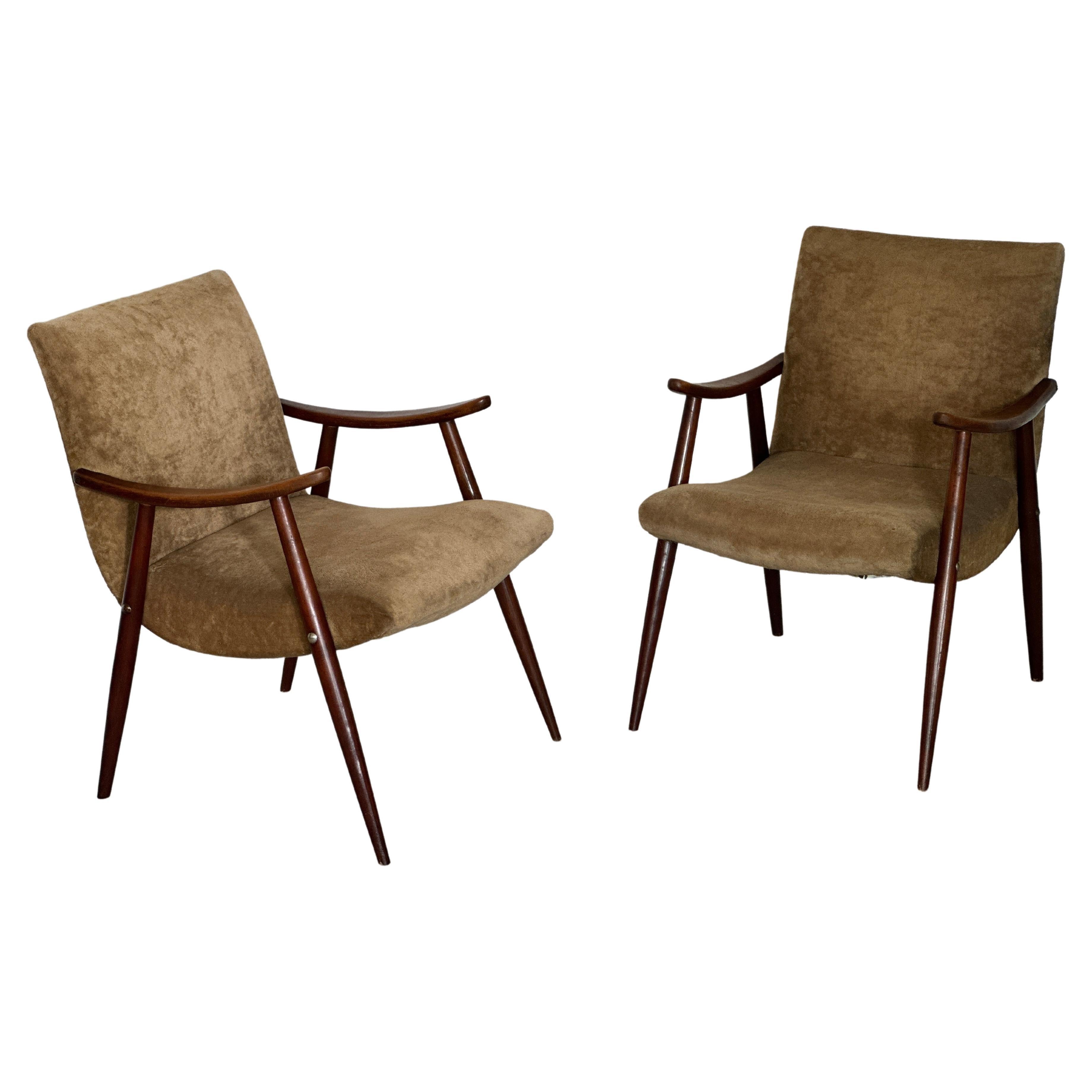 Paire de chaises longues italiennes des années 1950 en vente
