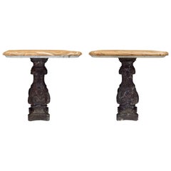 Pair of Italian Louis XIV Period 17th Century Pedestal Tables