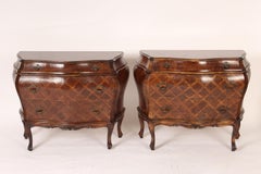 Pair of Italian Louis XV Style Bombe Chests of Drawers