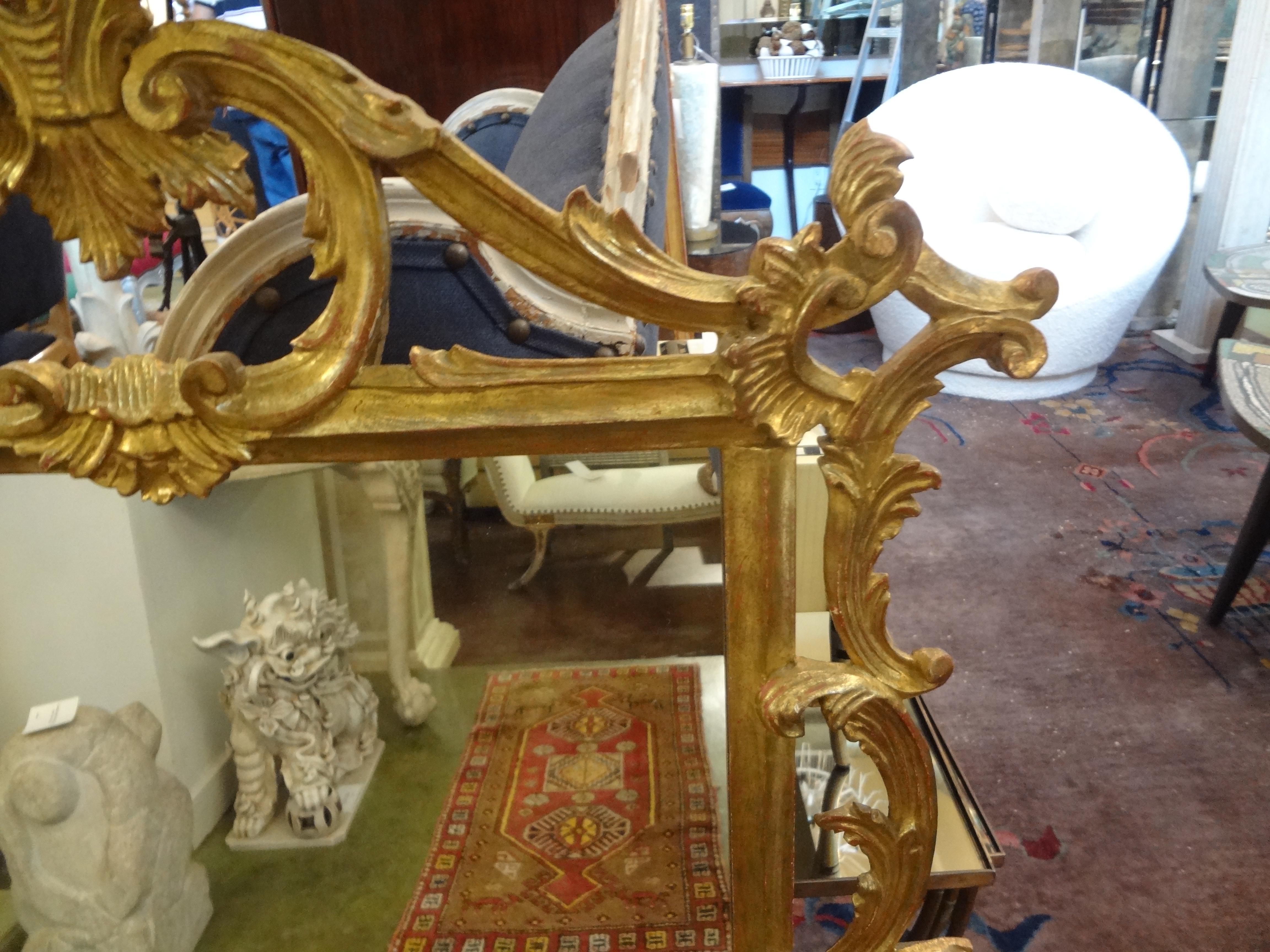 Pair of Italian Louis XV Style Giltwood Mirrors 7