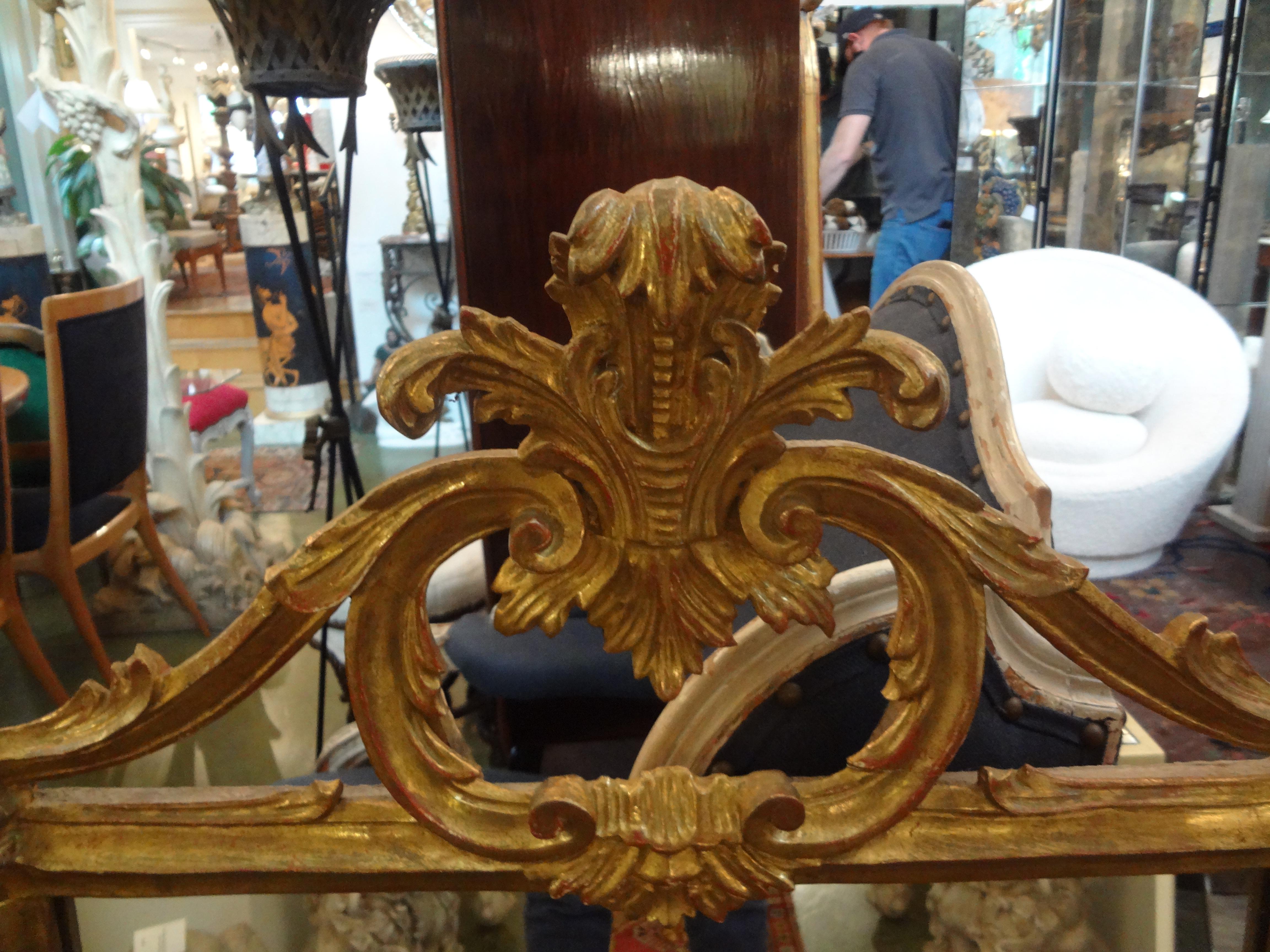 Mid-20th Century Pair of Italian Louis XV Style Giltwood Mirrors