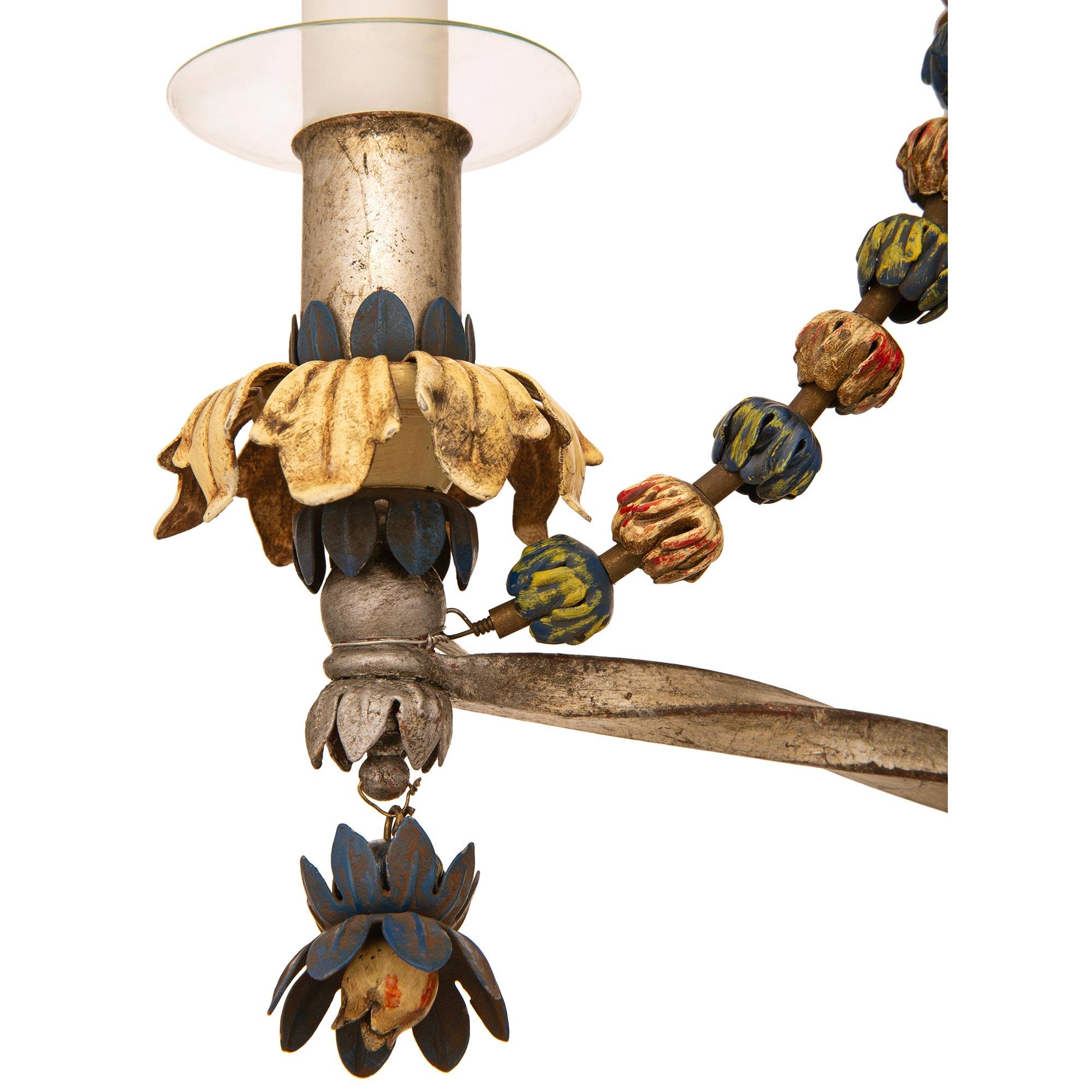 pair of Italian Louis XVI st. patinated wood and Gilt Tole sconces For Sale 2