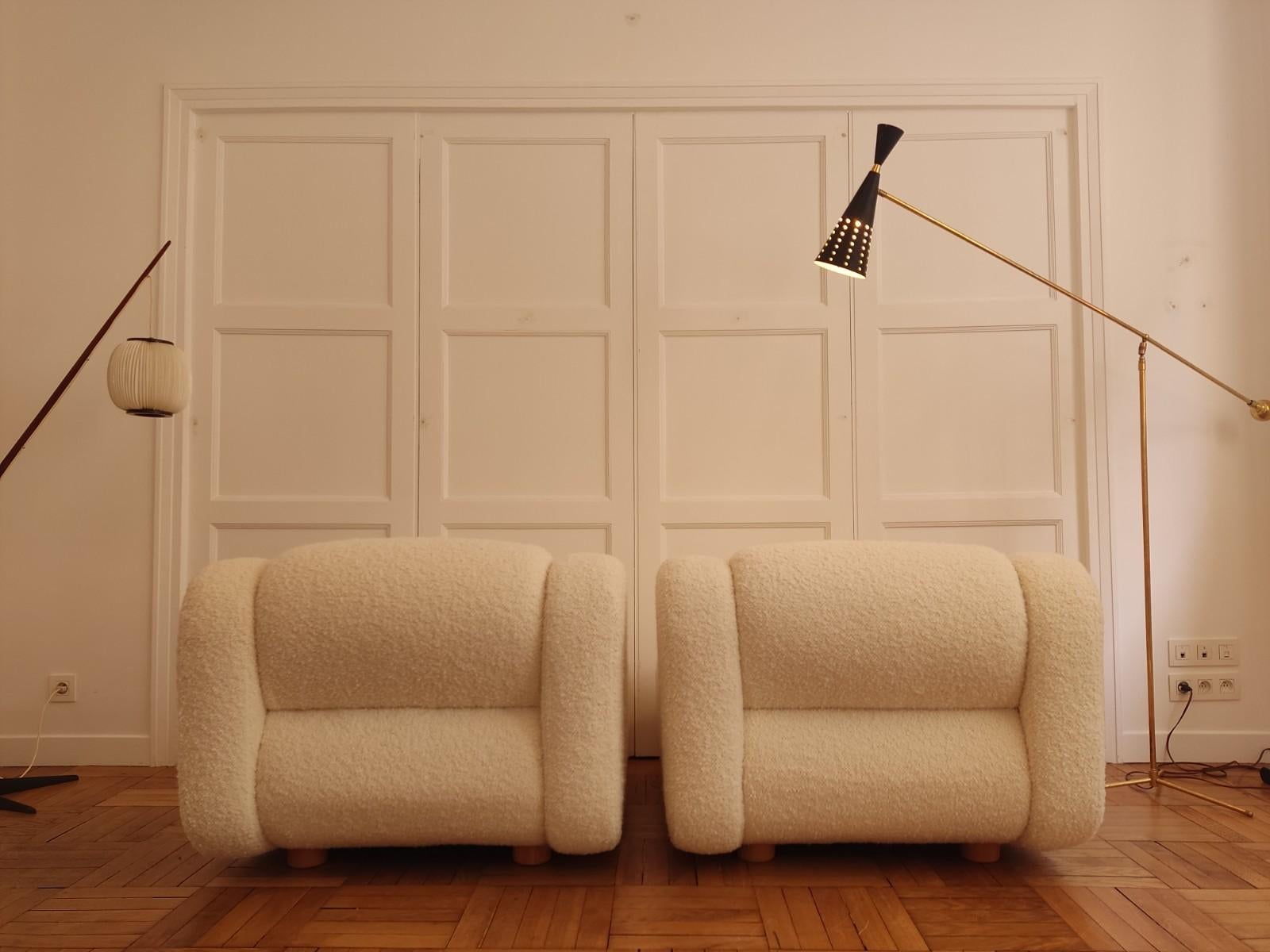 Pair of Italian Lounge Armchairs, 1970s 4