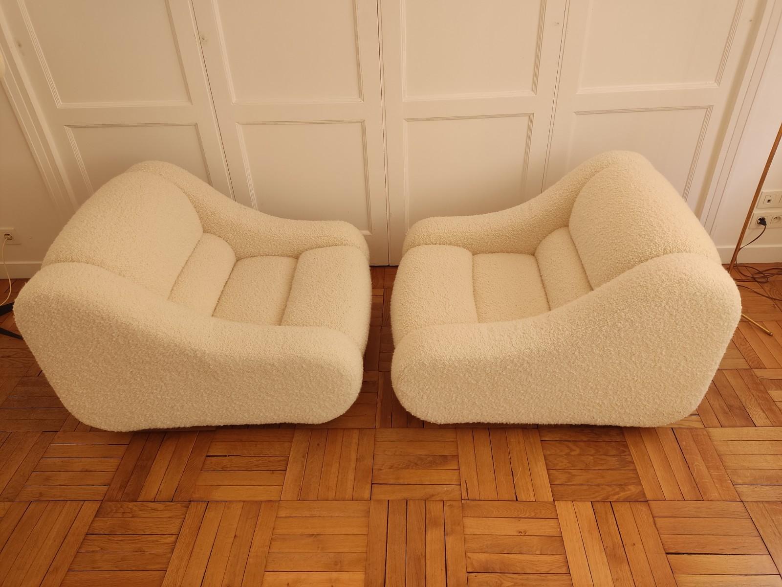Pair of Italian Lounge Armchairs, 1970s 6