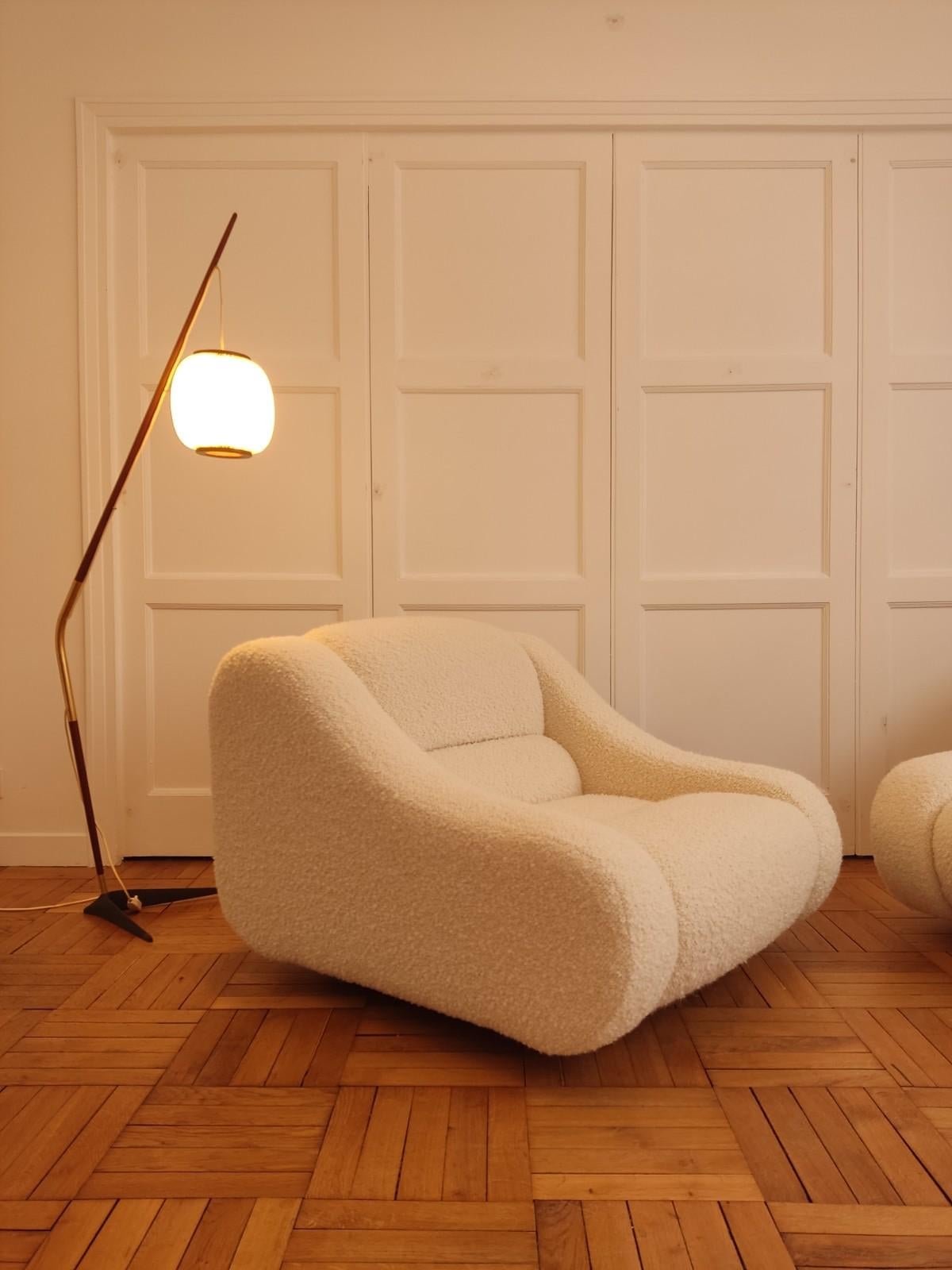 Space Age Pair of Italian Lounge Armchairs, 1970s For Sale