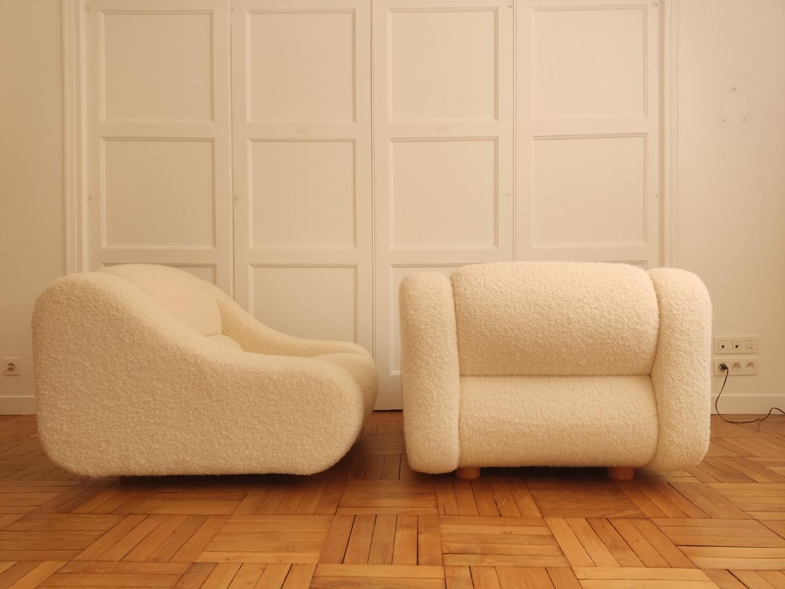 Pair of Italian Lounge Armchairs, 1970s In Good Condition In Paris, FR