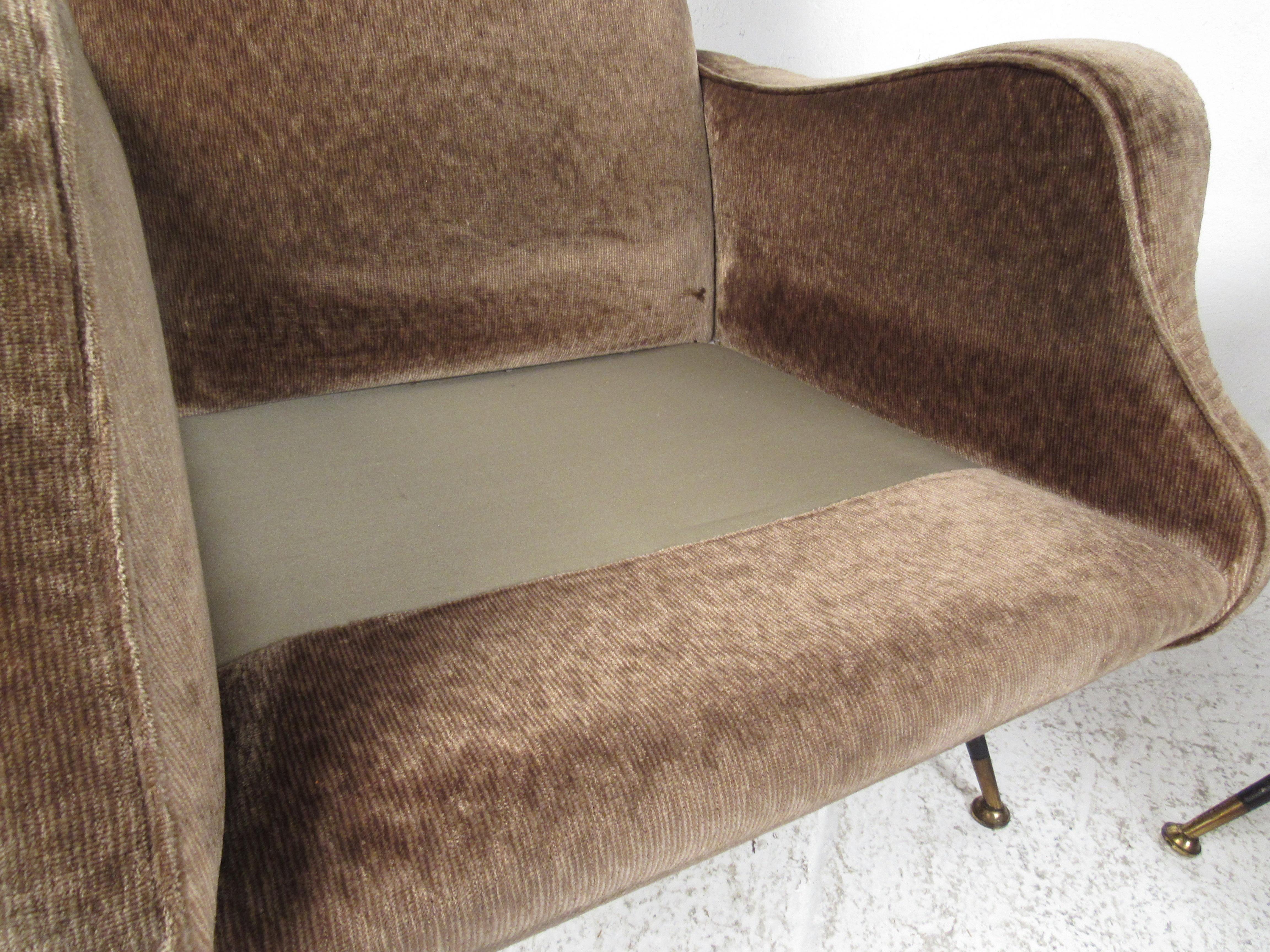 Upholstery Pair of Italian Lounge Chairs after Marco Zanuso