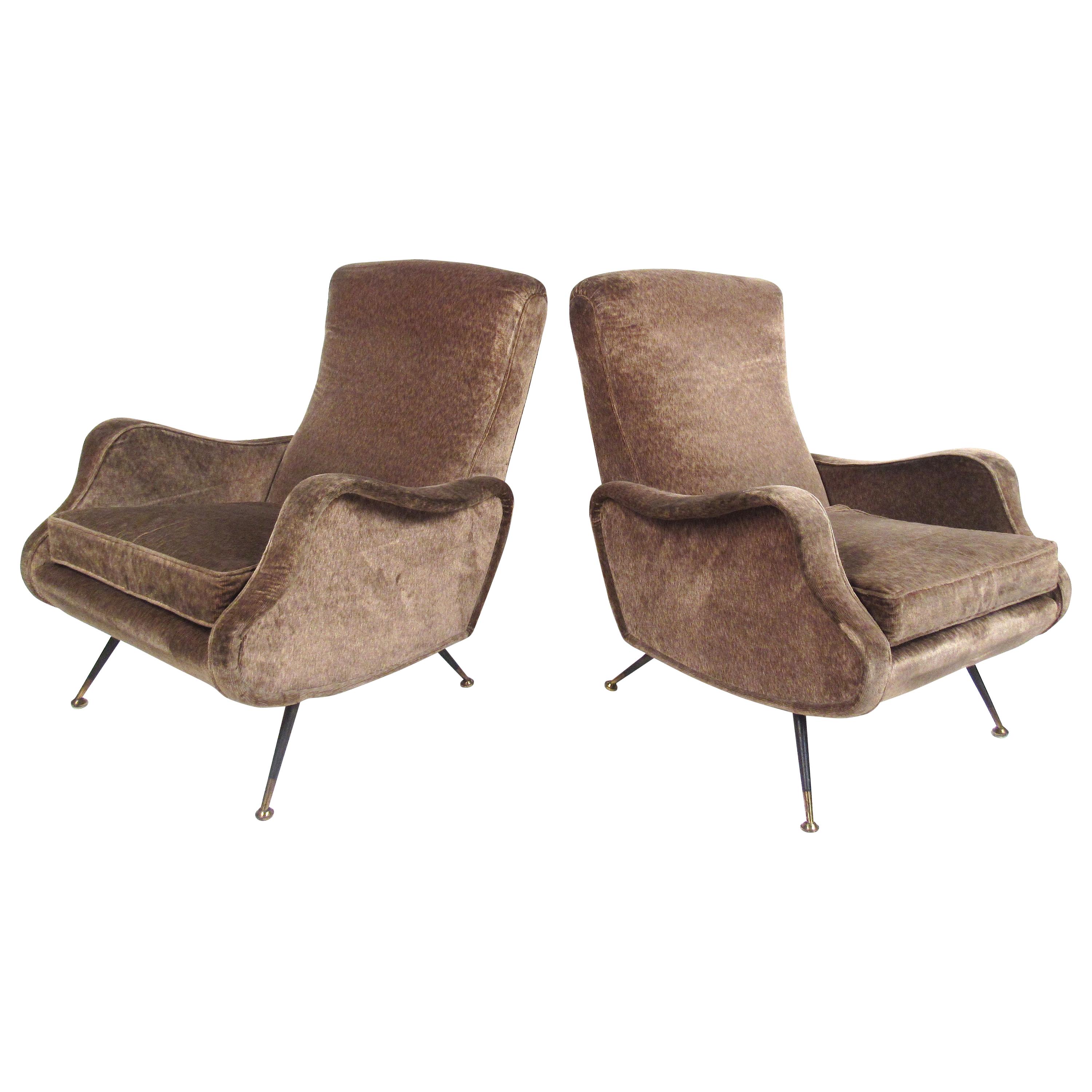 Pair of Italian Lounge Chairs after Marco Zanuso