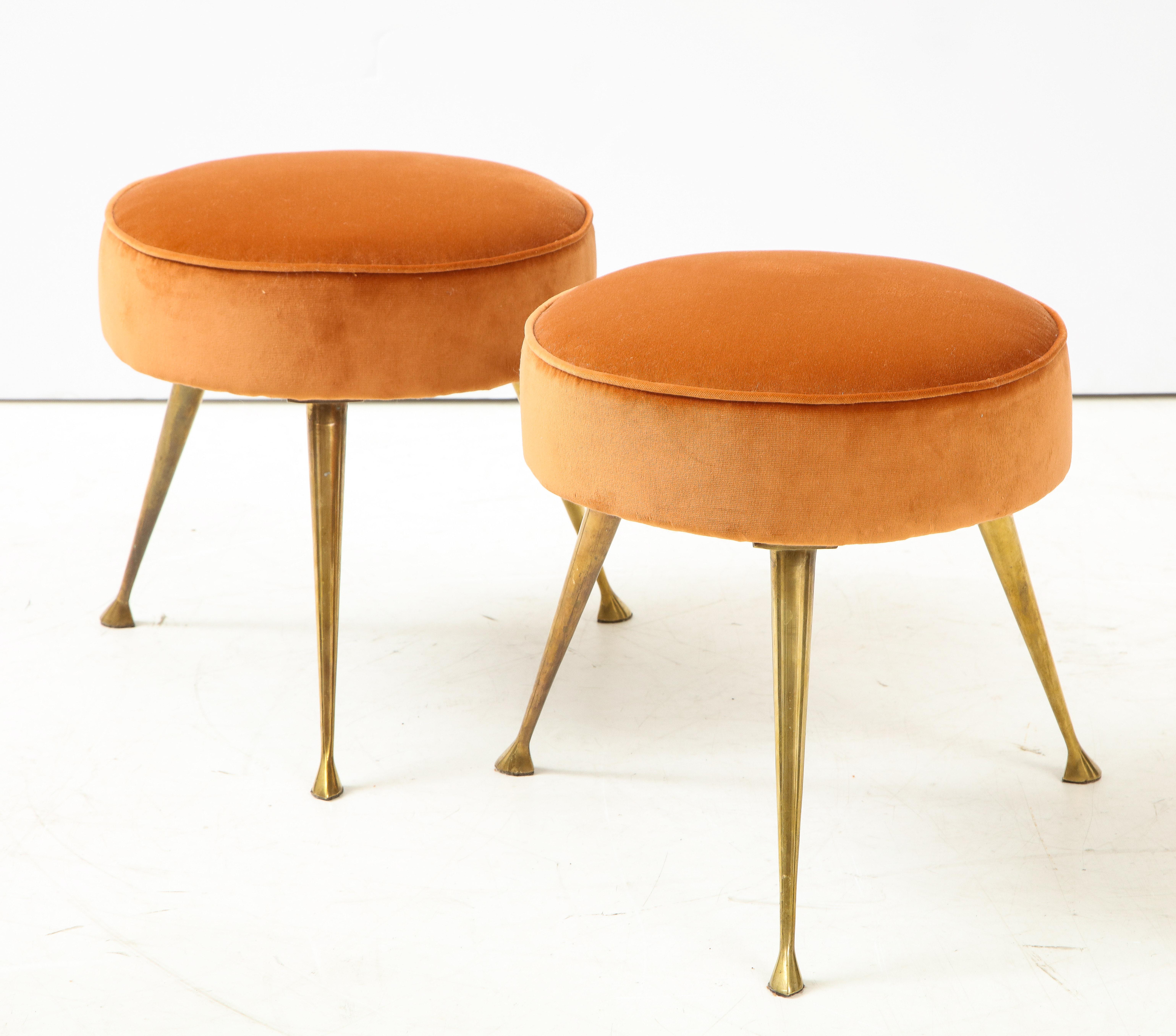 Pair of Italian Lounge Chairs and Matching Stools by I.S.A. Bergamo 4