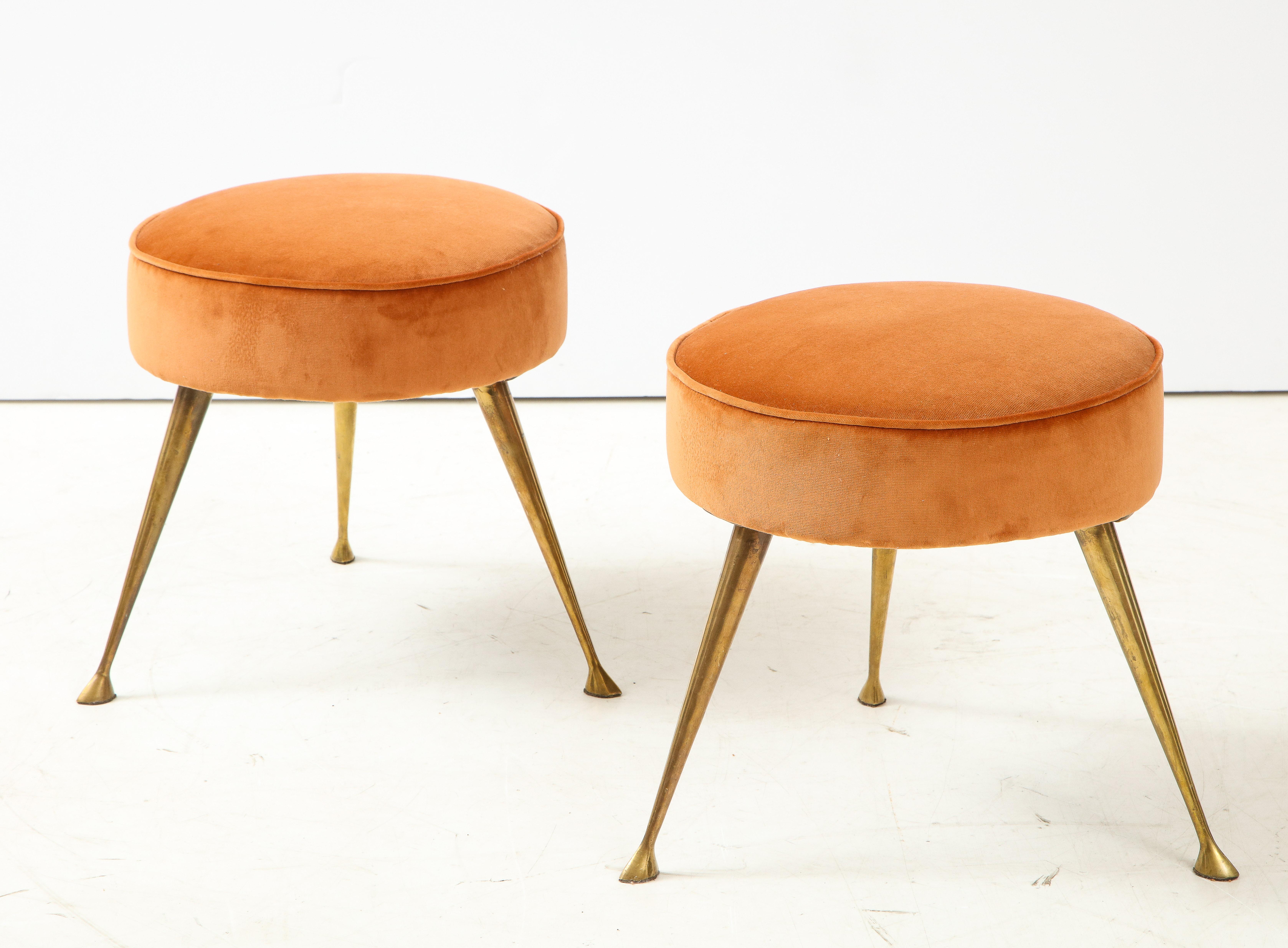 Pair of Italian Lounge Chairs and Matching Stools by I.S.A. Bergamo 5