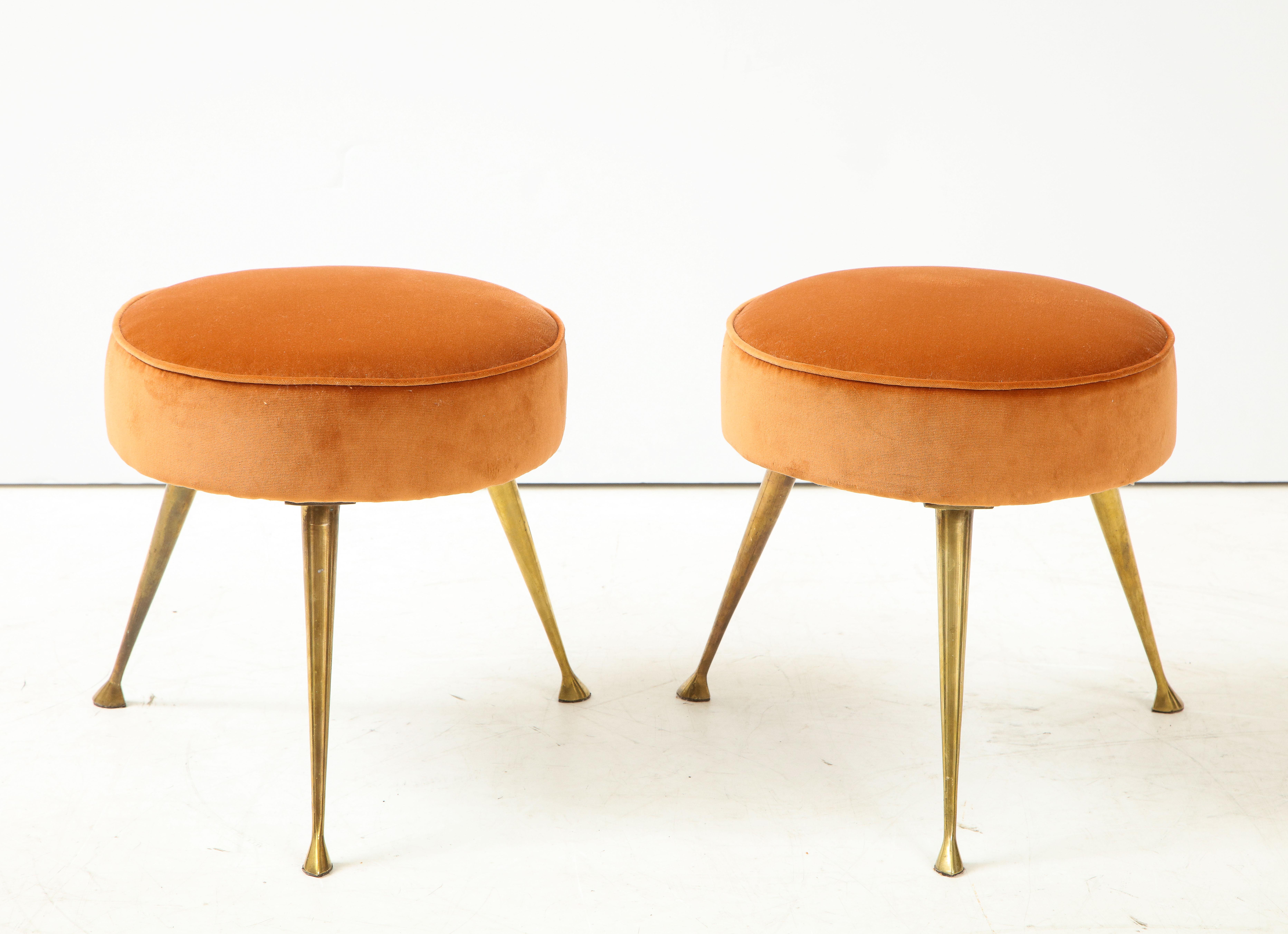 Pair of Italian Lounge Chairs and Matching Stools by I.S.A. Bergamo 3