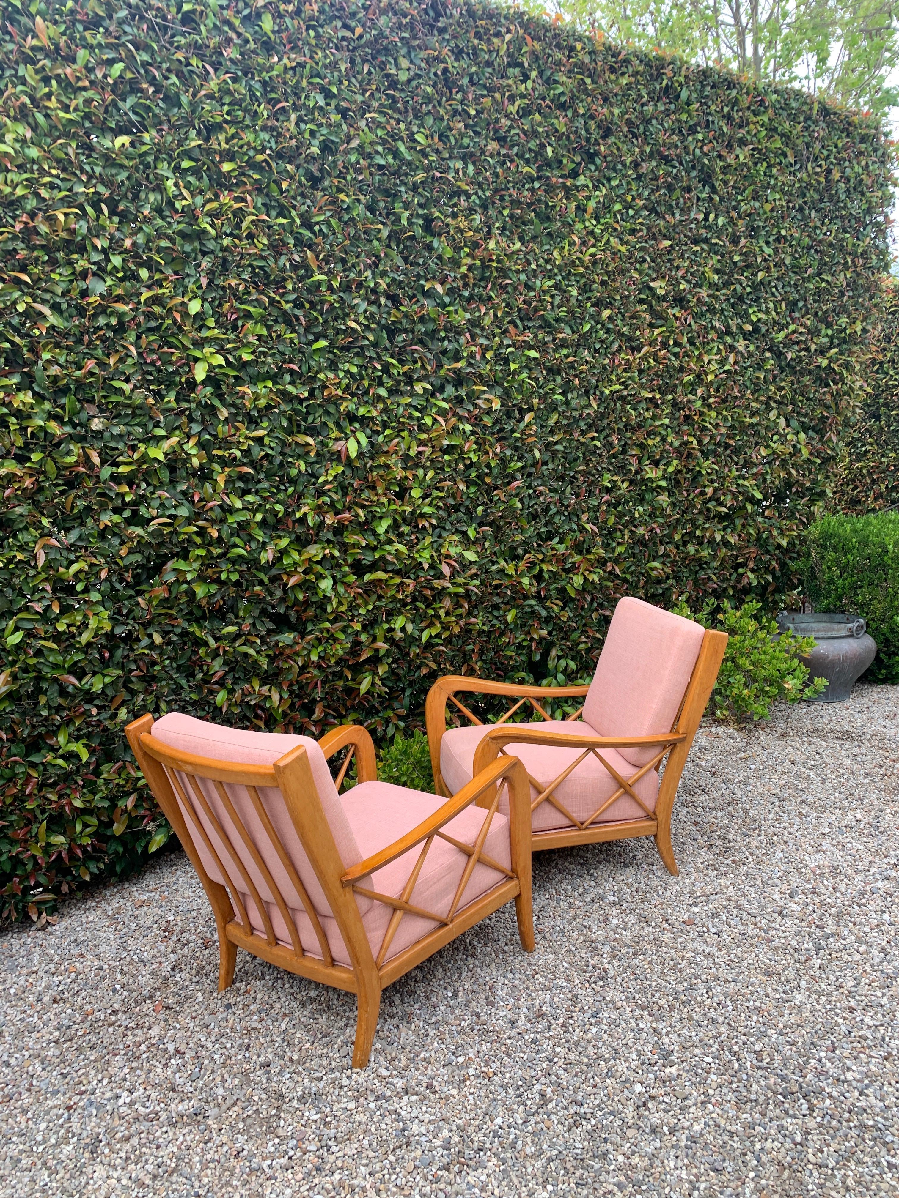 Pair of Italian Lounge Chairs by Paolo Buffa In Good Condition In Los Angeles, CA