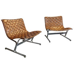 Pair of Italian Lounge Chairs by Ross Littell, Italy, circa 1965