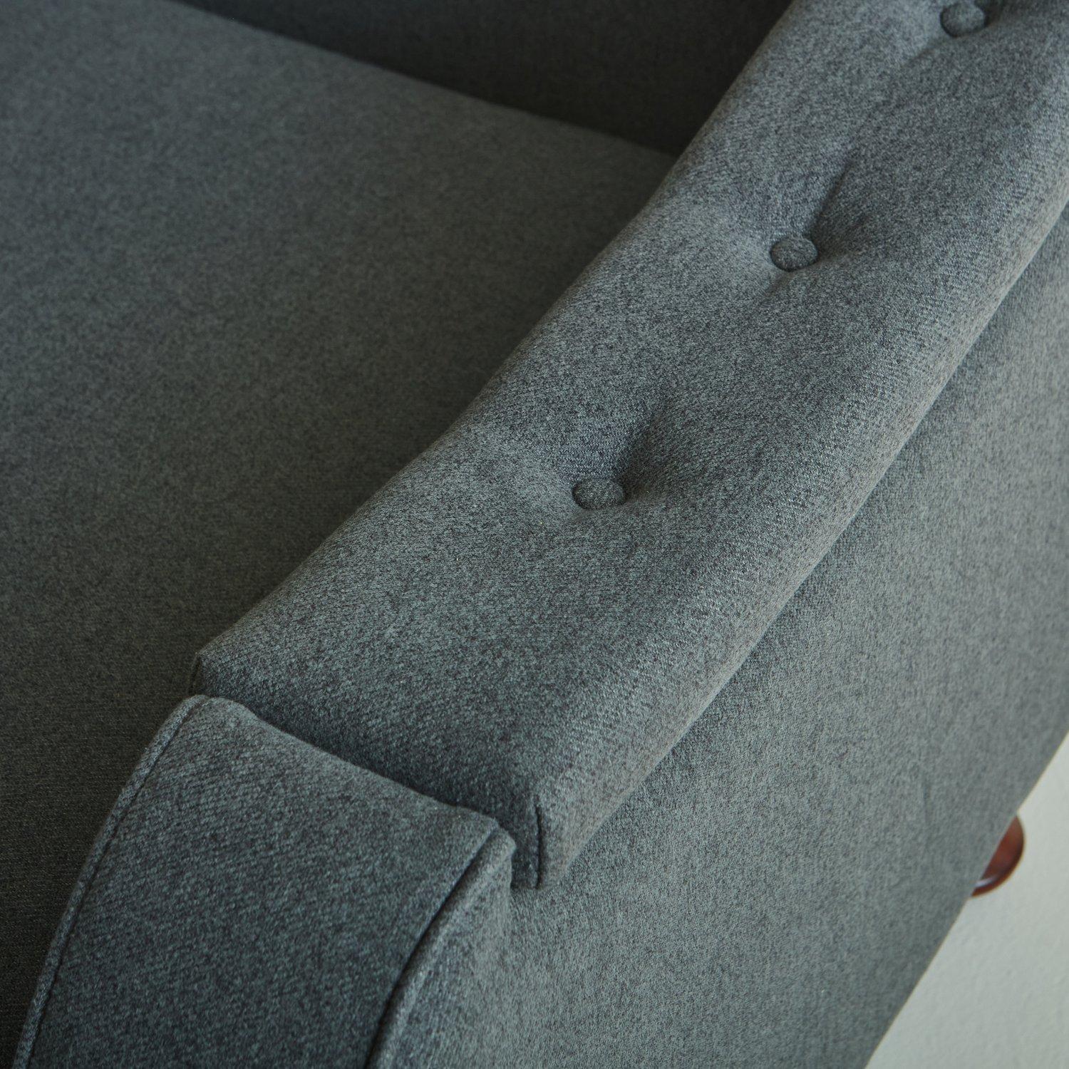 Pair of Italian Lounge Chairs in Gray Wool In the Style of Angelo Mangiarotti, 1 For Sale 9