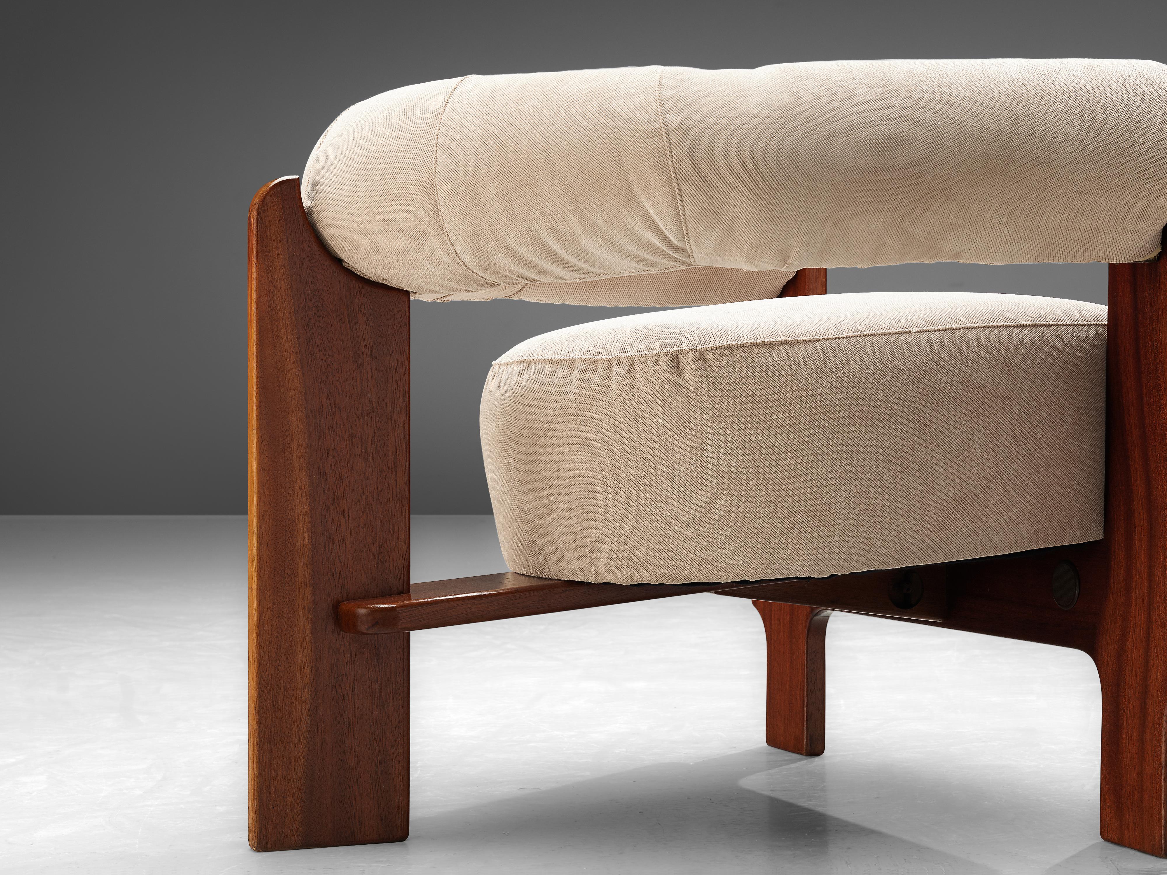 Pair of Italian Lounge Chairs in Mahogany 2