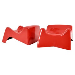 Pair of Italian Lounge Chairs in the Style of Alberto Rossellini, 1960s