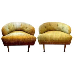 Pair of Italian Lounge Chairs Inspired by Gio Ponti