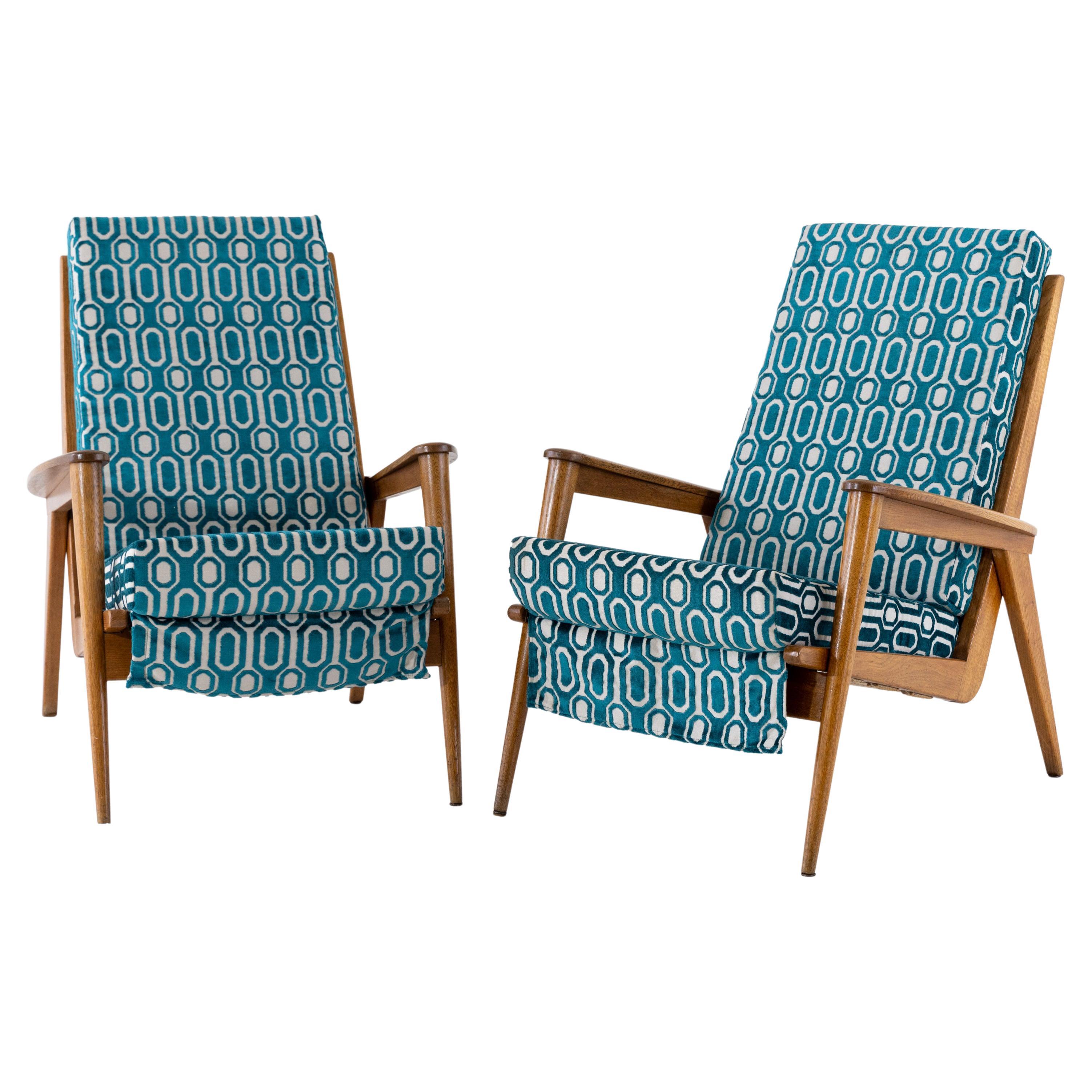 Pair of Italian Lounge Chairs, Mid-20th Century