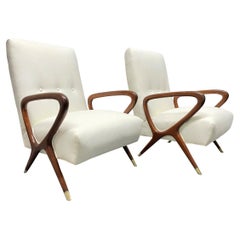 1960s Pair of Italian Lounge Chairs Style of Gio Ponti