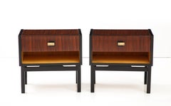 Pair of Italian Macassar Ebony Bedside Cabinets, Italy, circa 1960