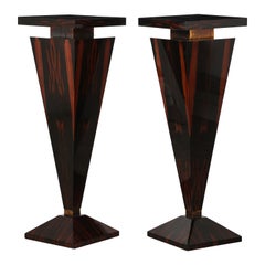 Paire de Pedestals en ébène de Macassar, Italie, vers 1970