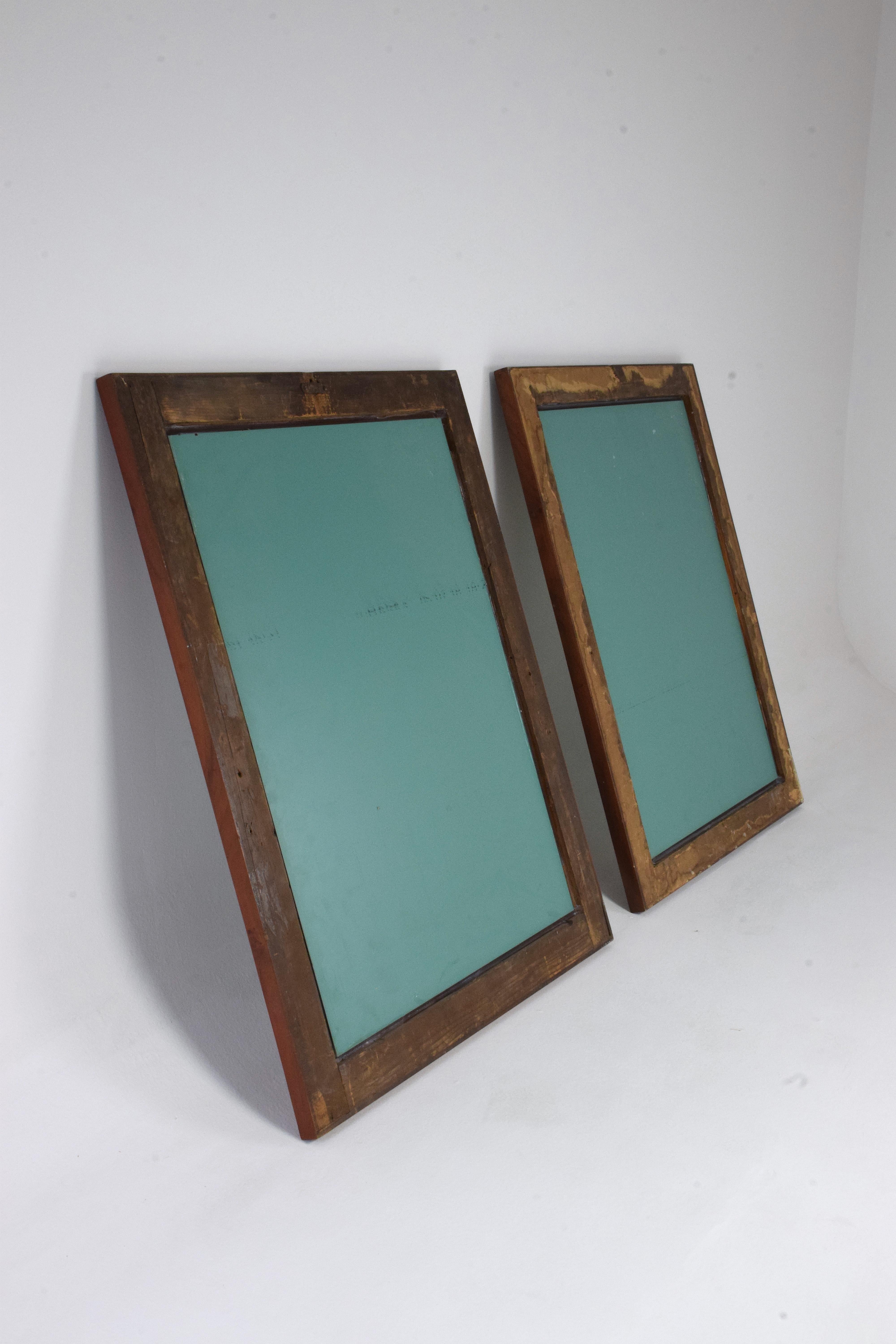 Pair of Italian Mahogany Gold Leaf Mirrors, 1920s 6