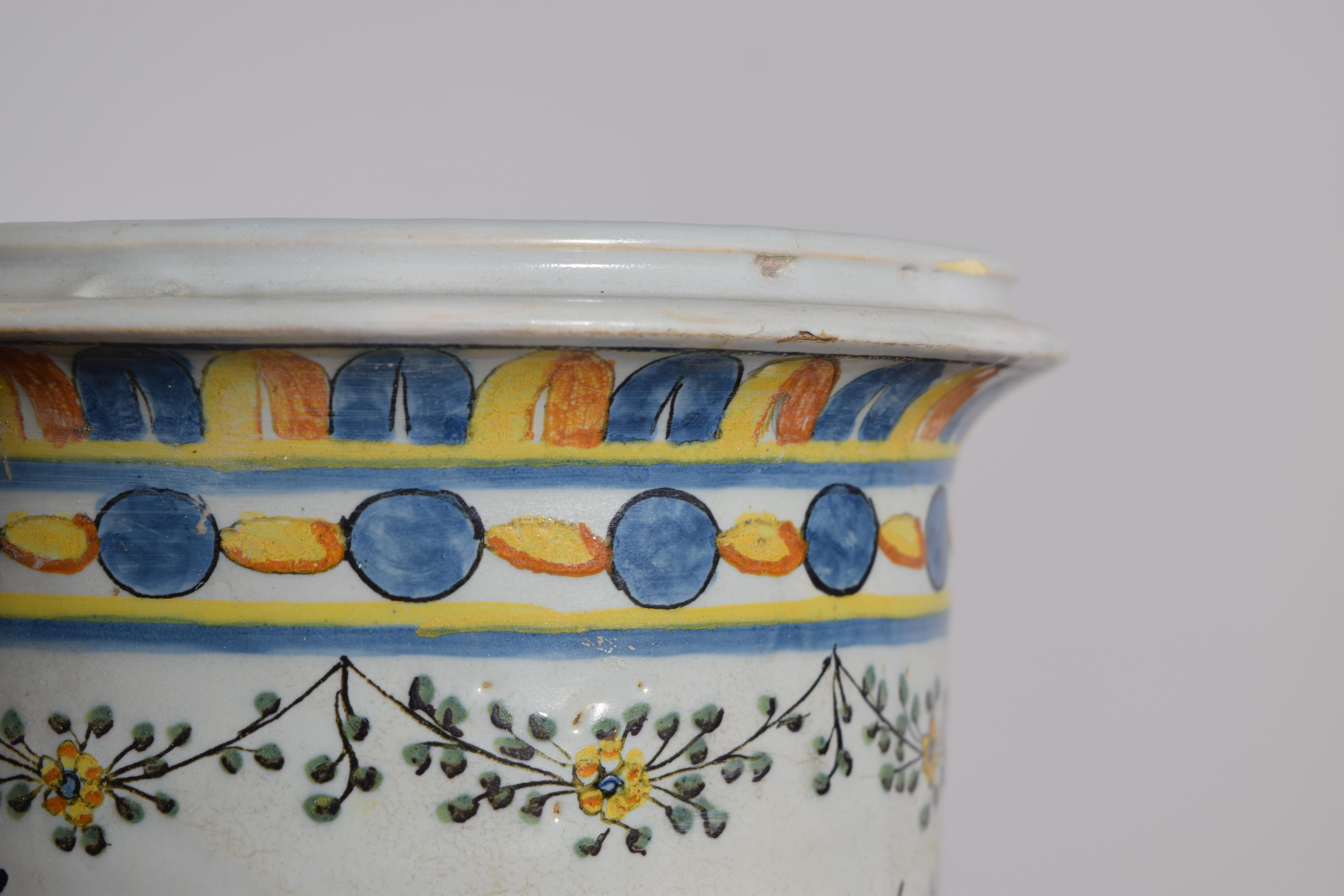 Coppia di maioliche italiane da farmacia Albarelli In condizioni buone in vendita a Atlanta, GA