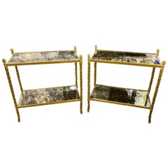 Pair of Italian Maison Bagues Manner Side Tables