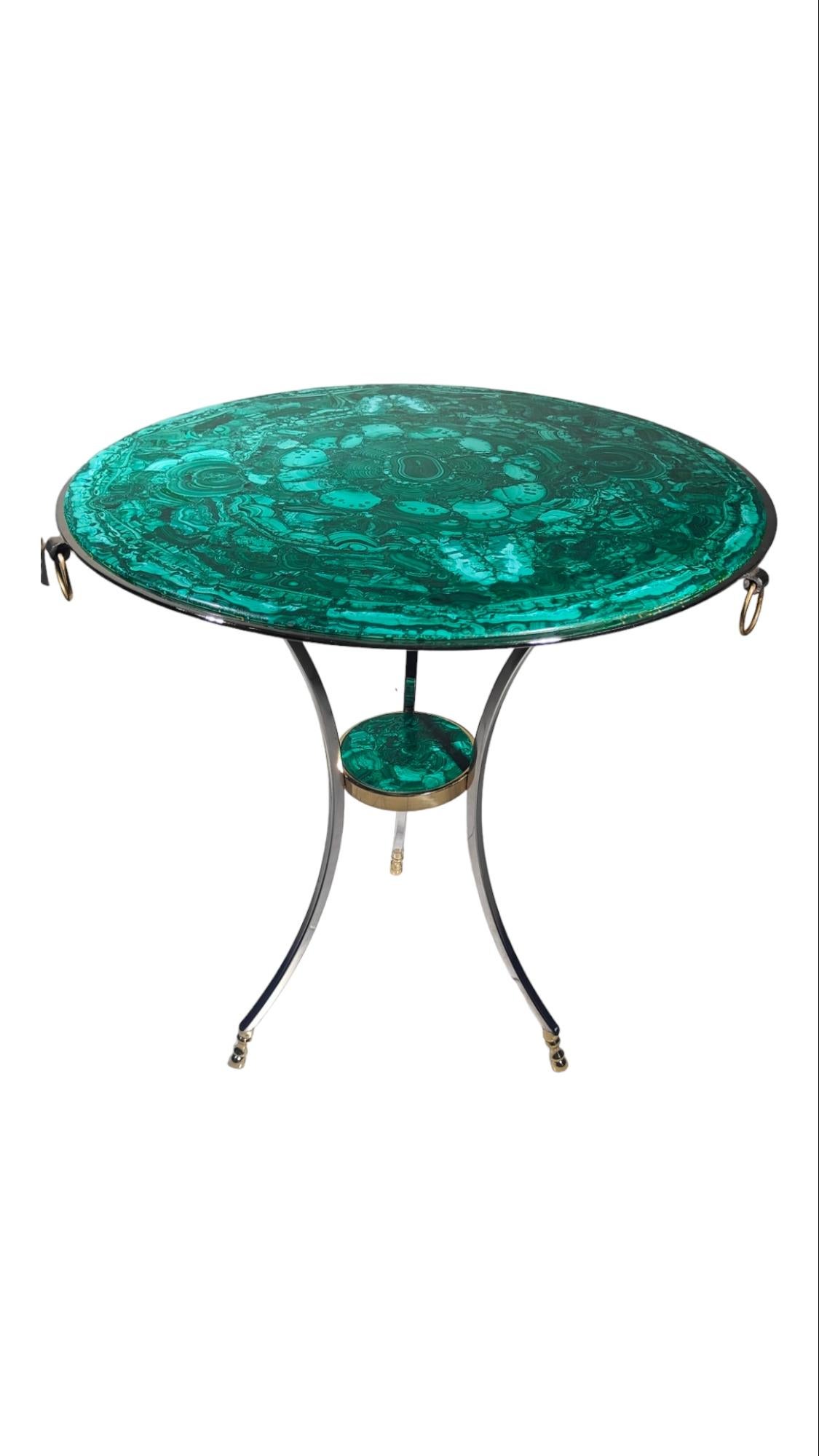 Pair Of Italian Malachite Tables For Sale 9