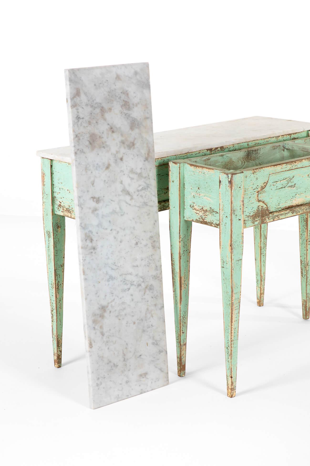 Pair of Italian Marble Console Tables For Sale 4