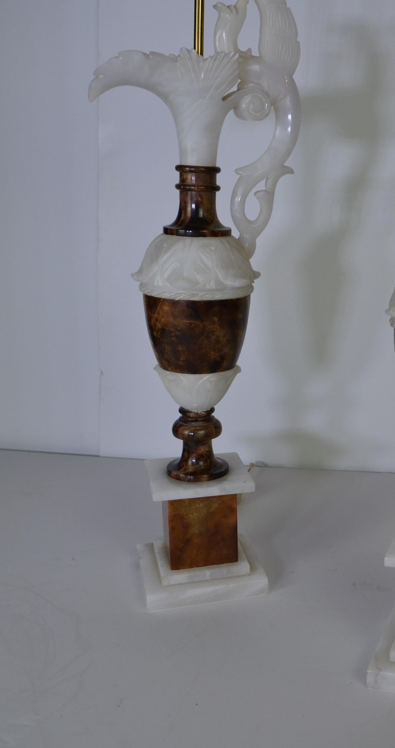 Pair of Italian Marble Lamps For Sale 2