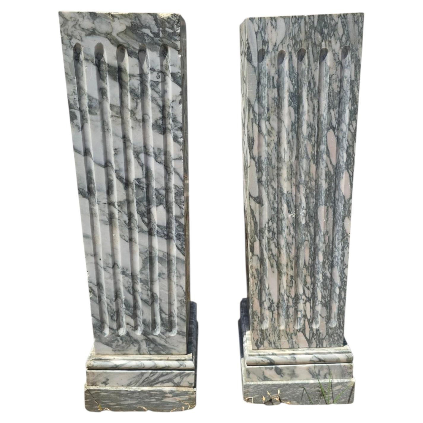 Pair of Italian Marble Pedestals, 1920s For Sale
