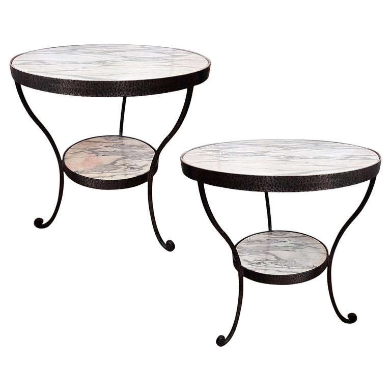 Pair of Italian Marble Side Tables For Sale at 1stDibs