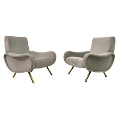 Pair of Italian Marco Zanuso Inspired Armchairs