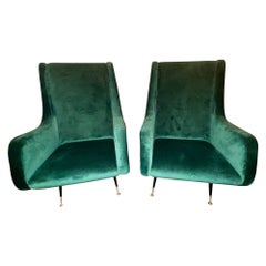 Pair of Italian Marco Zanuso Manner Club Chairs