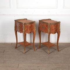 Pair of Italian Marquetry Bedside Tables