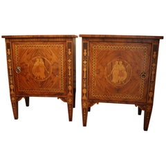 Pair of Italian Marquetry Commodes