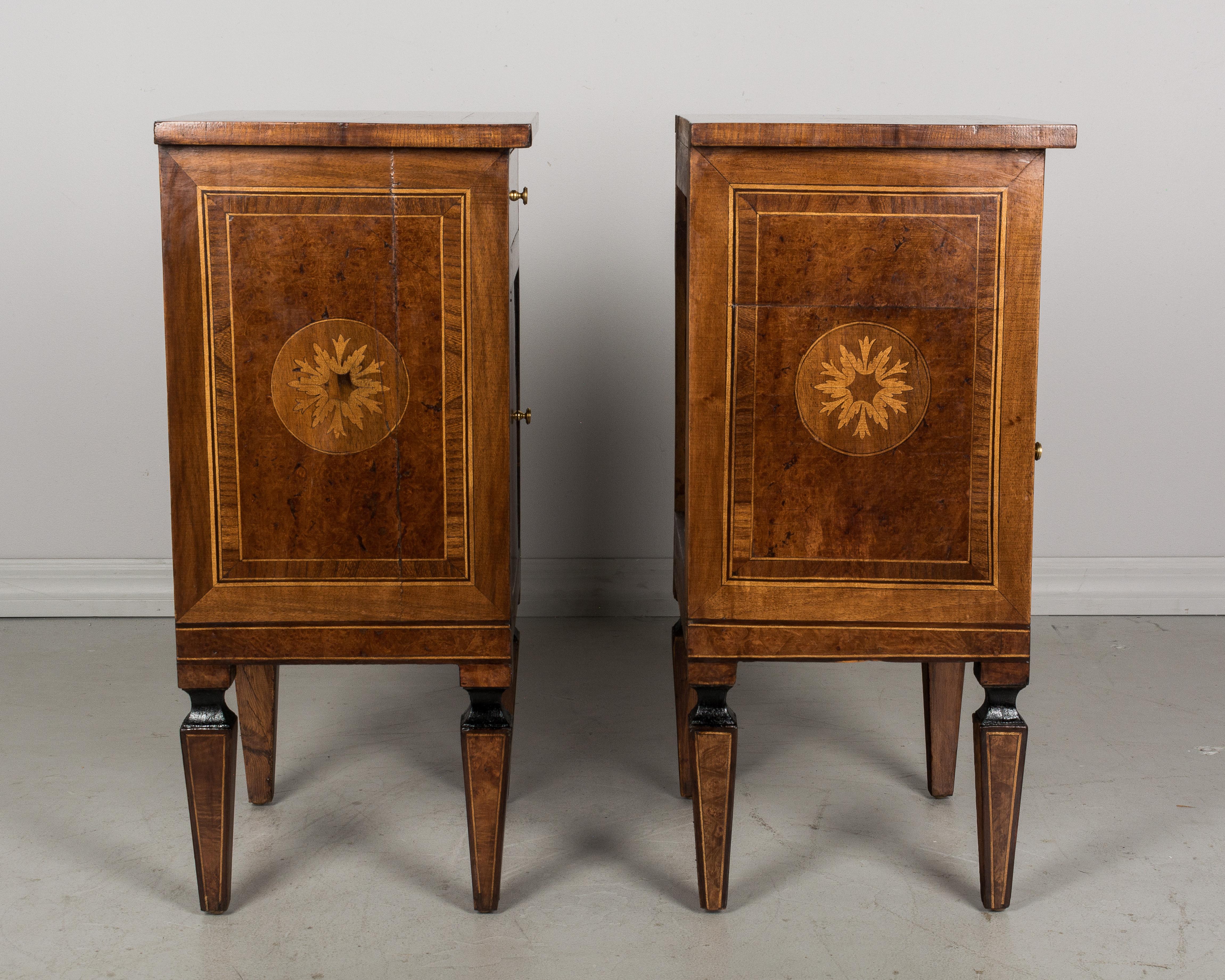 20th Century Pair of Italian Marquetry Side Tables