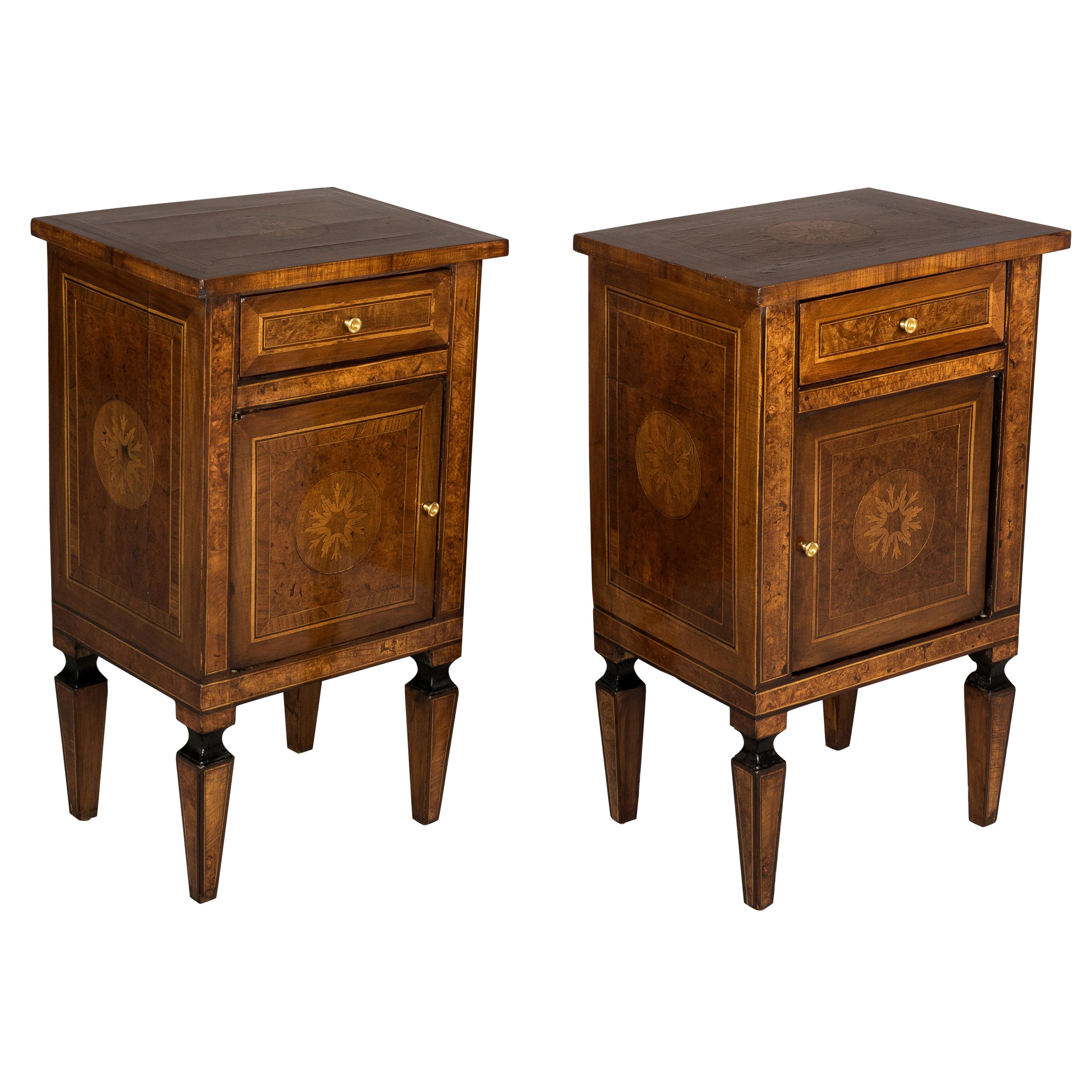 Pair of Italian Marquetry Side Tables