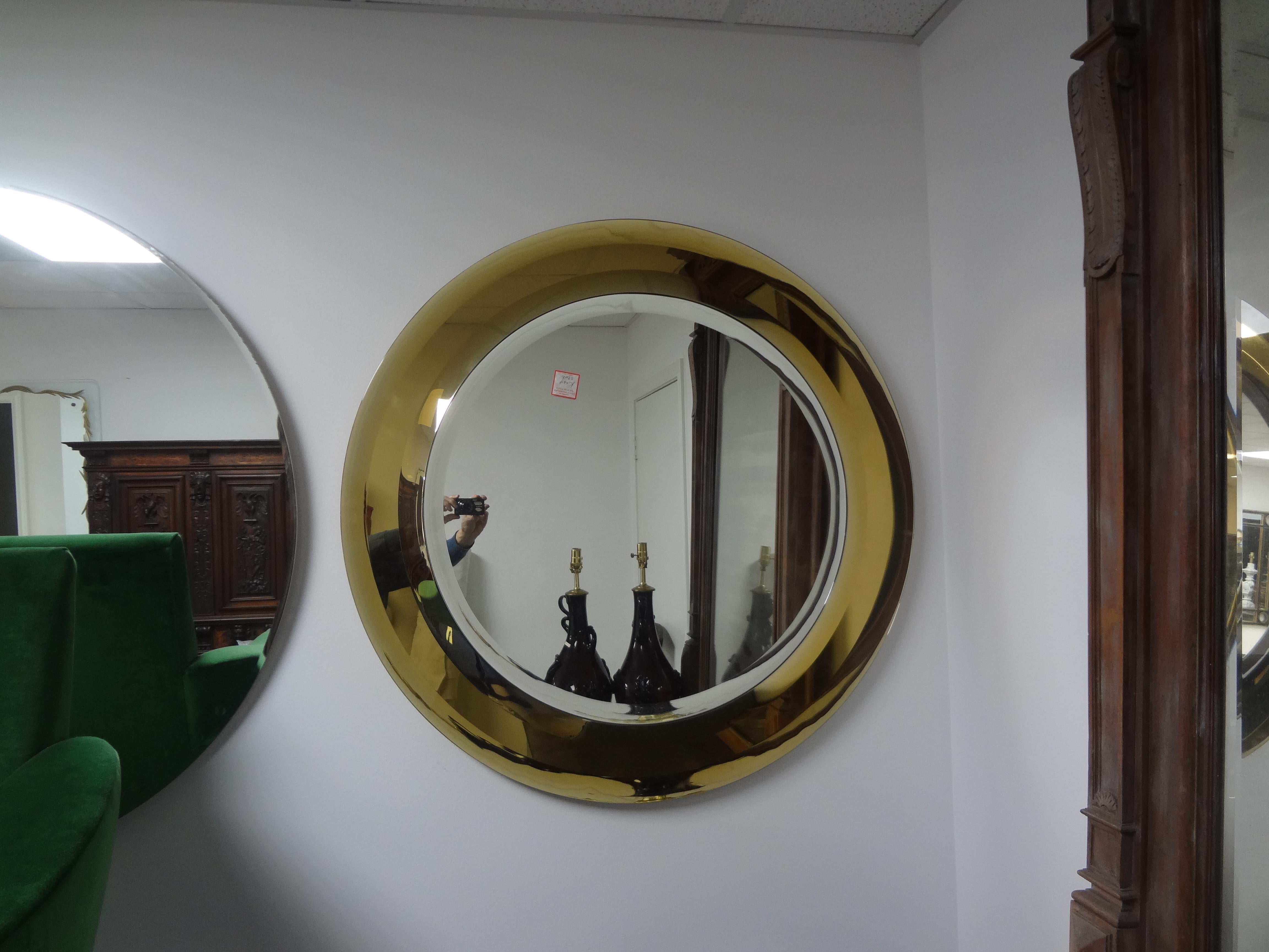 Glass Pair Of Italian Fontana Arte Attributed Beveled Mirrors For Sale