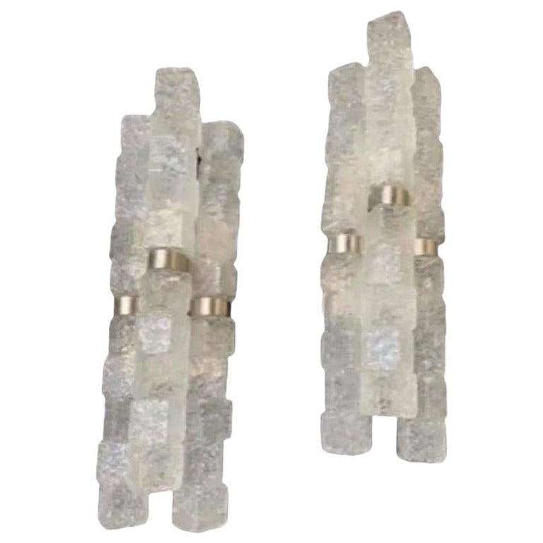 Pair of Italian Max Ingrand for Fontana Arte Inspired Murano Glass Sconces