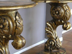 Pair of Italian Mecca Giltwood Consoles