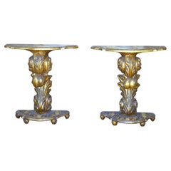 Pair of Italian Mecca Giltwood Consoles